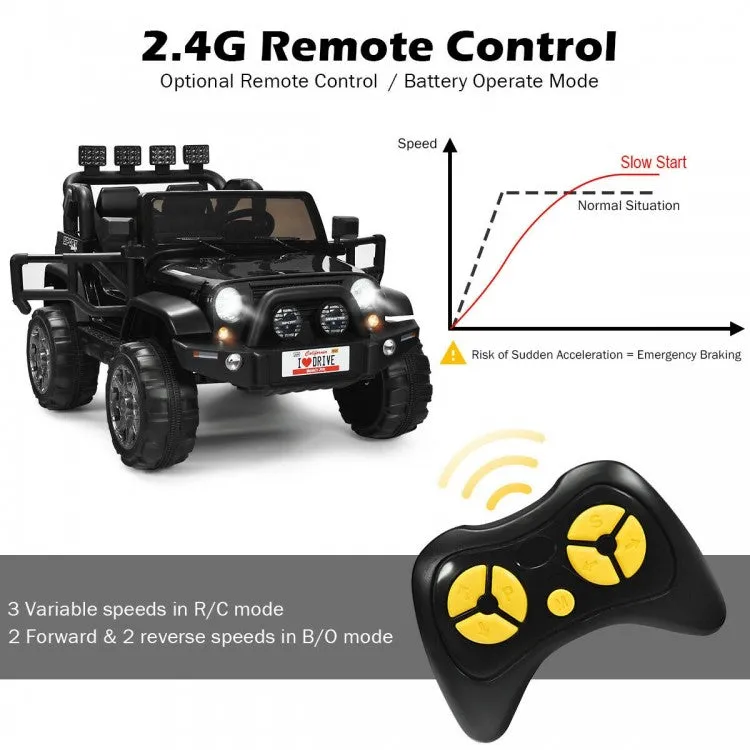 12V 2-Seater Ride on Truck with Remote Control and Storage Room