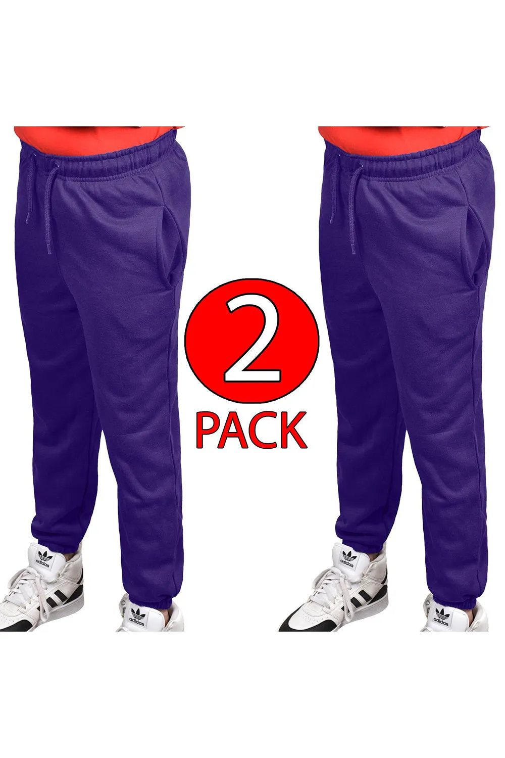 2 Pack Kids Plain Jogging Bottoms