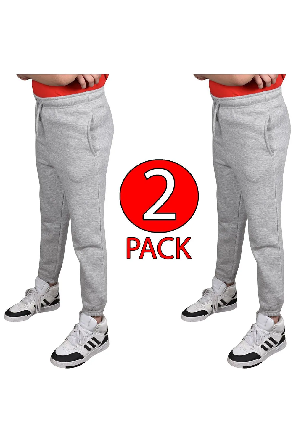 2 Pack Kids Plain Jogging Bottoms