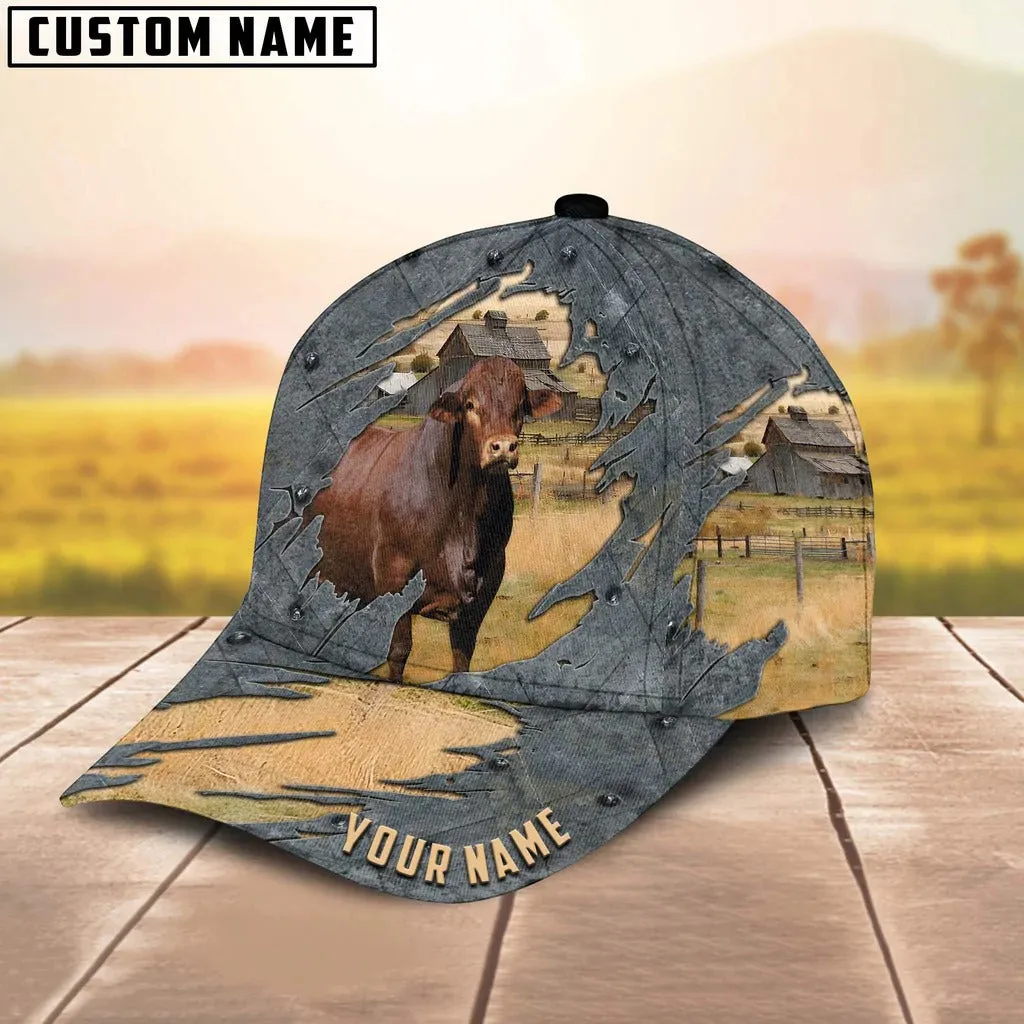 3D All Over Print Beefmaster Cap Hat For Farm Lover, Custom Name Cap Hat Farm Pattern