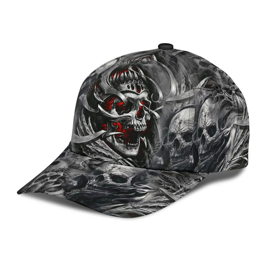 3D All Over Printed Baseball Cap With Skull, Skull Cap Hat For Men And Women