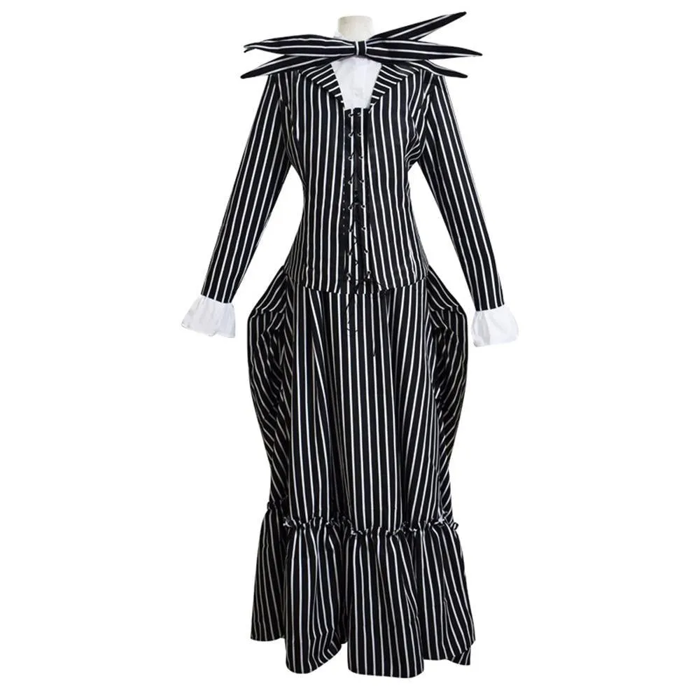 Adult kids Jack Skellington Sally Suit Costume The Nightmare Before Christmas for women men Boy Girl full Set