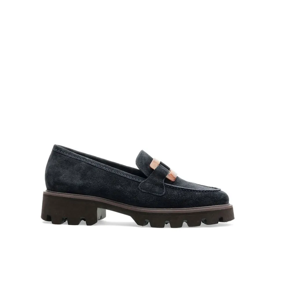 Ara Oxford Navy Suede Loafer