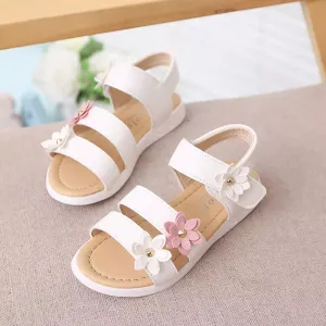 ARWEN AJH 2024 Summer New Girls Sandals Kids Floral Sandals with 3 Flowers Princess Sweet for Wedding Party Dress Shoes Kids Sandals 21-36