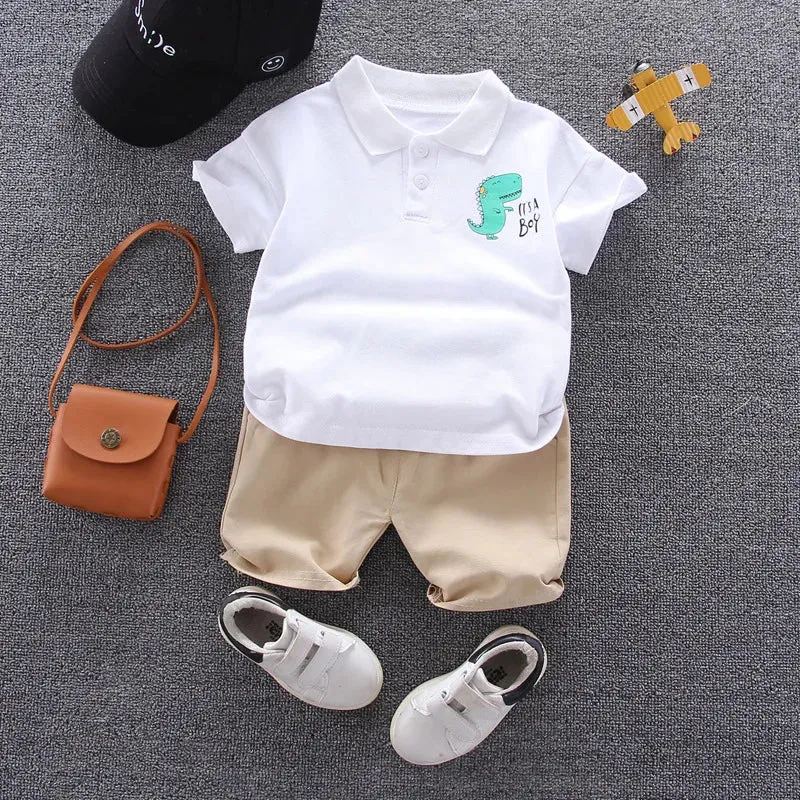 Baby Boy Clothes Summer Children Clothing Polo Shirt Sets Boys Short Toddler Sleeve T-shirt Kids Sports Suit 2pcs Cotton 1-5y