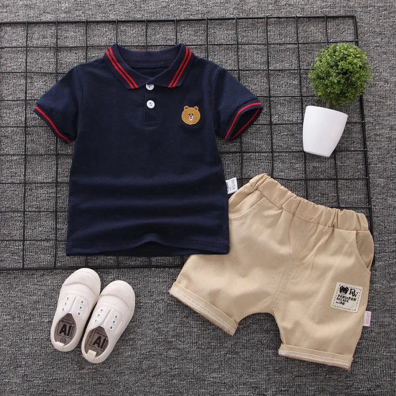 Baby Boy Clothes Summer Children Clothing Polo Shirt Sets Boys Short Toddler Sleeve T-shirt Kids Sports Suit 2pcs Cotton 1-5y