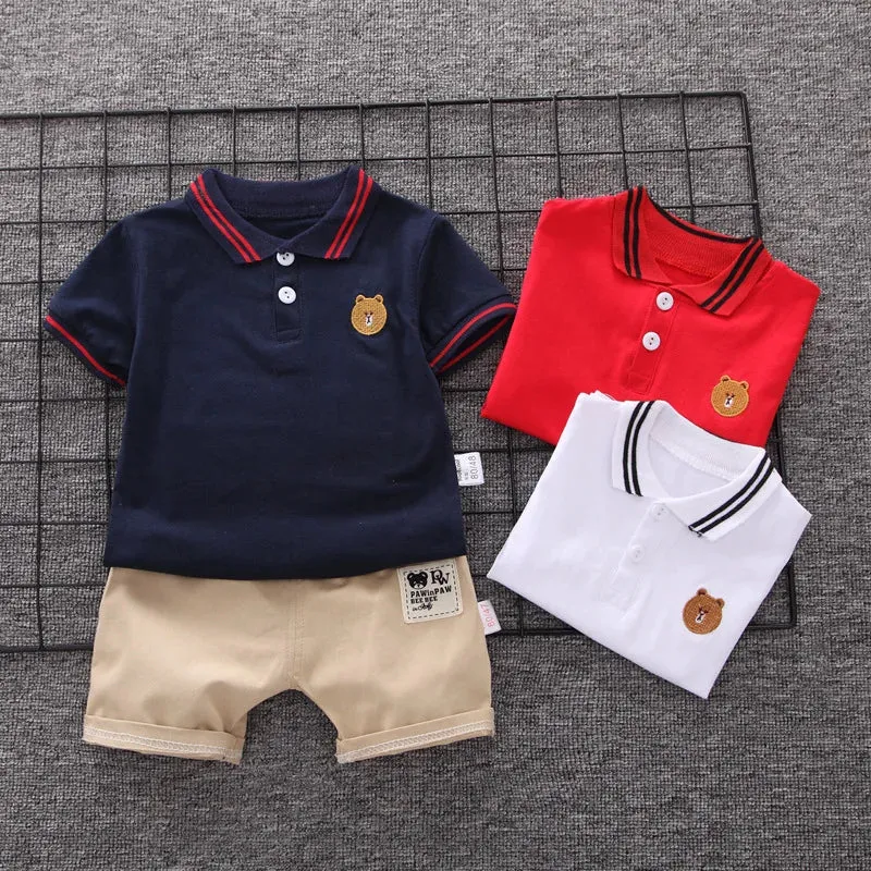 Baby Boy Clothes Summer Children Clothing Polo Shirt Sets Boys Short Toddler Sleeve T-shirt Kids Sports Suit 2pcs Cotton 1-5y