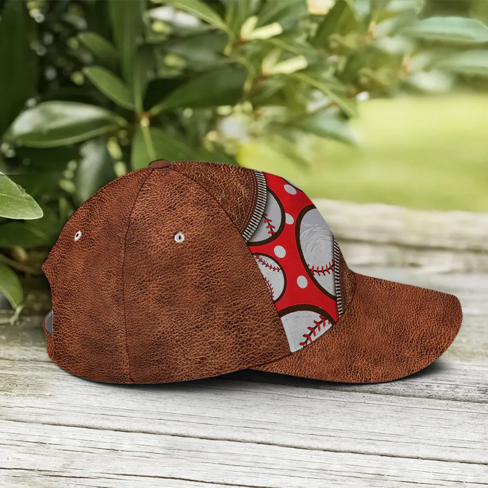 Baseball Mom Red Leather Style Baseball Cap Coolspod