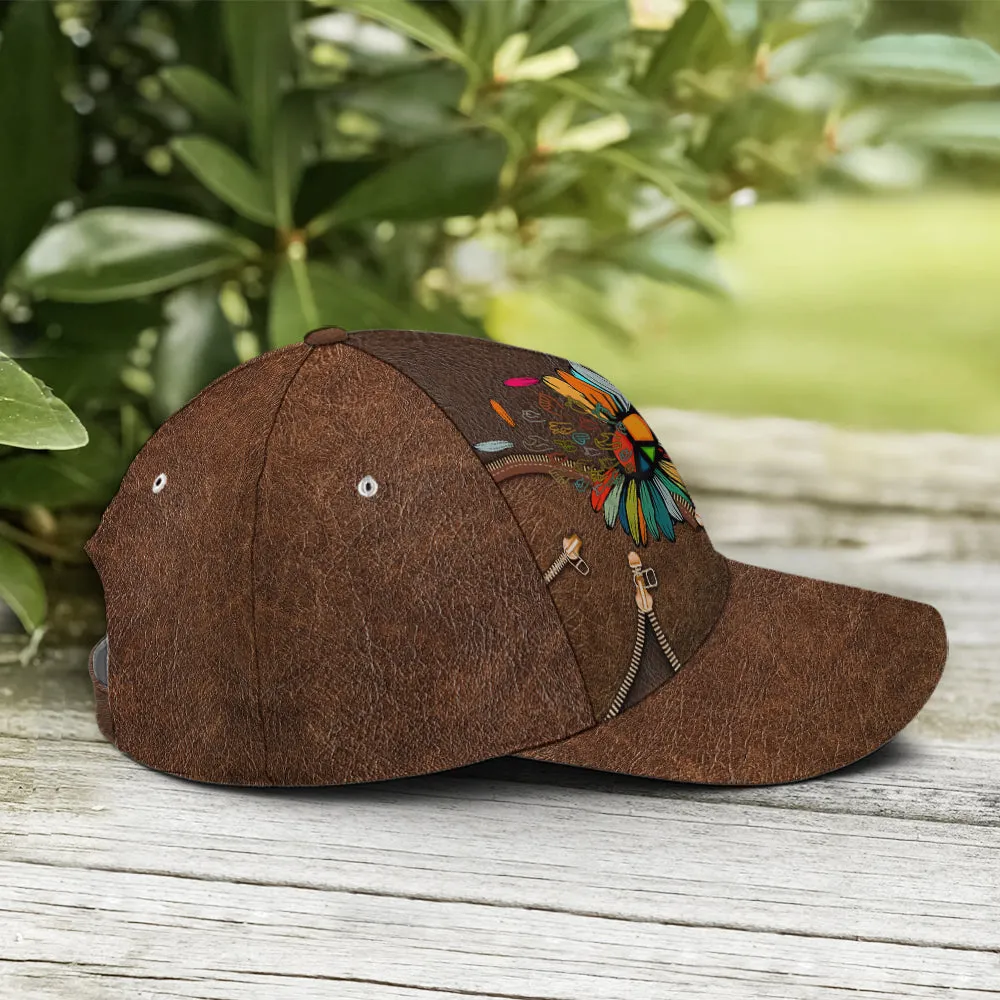 Be Kind Hippie Sunflower Leather Style Baseball Cap Coolspod