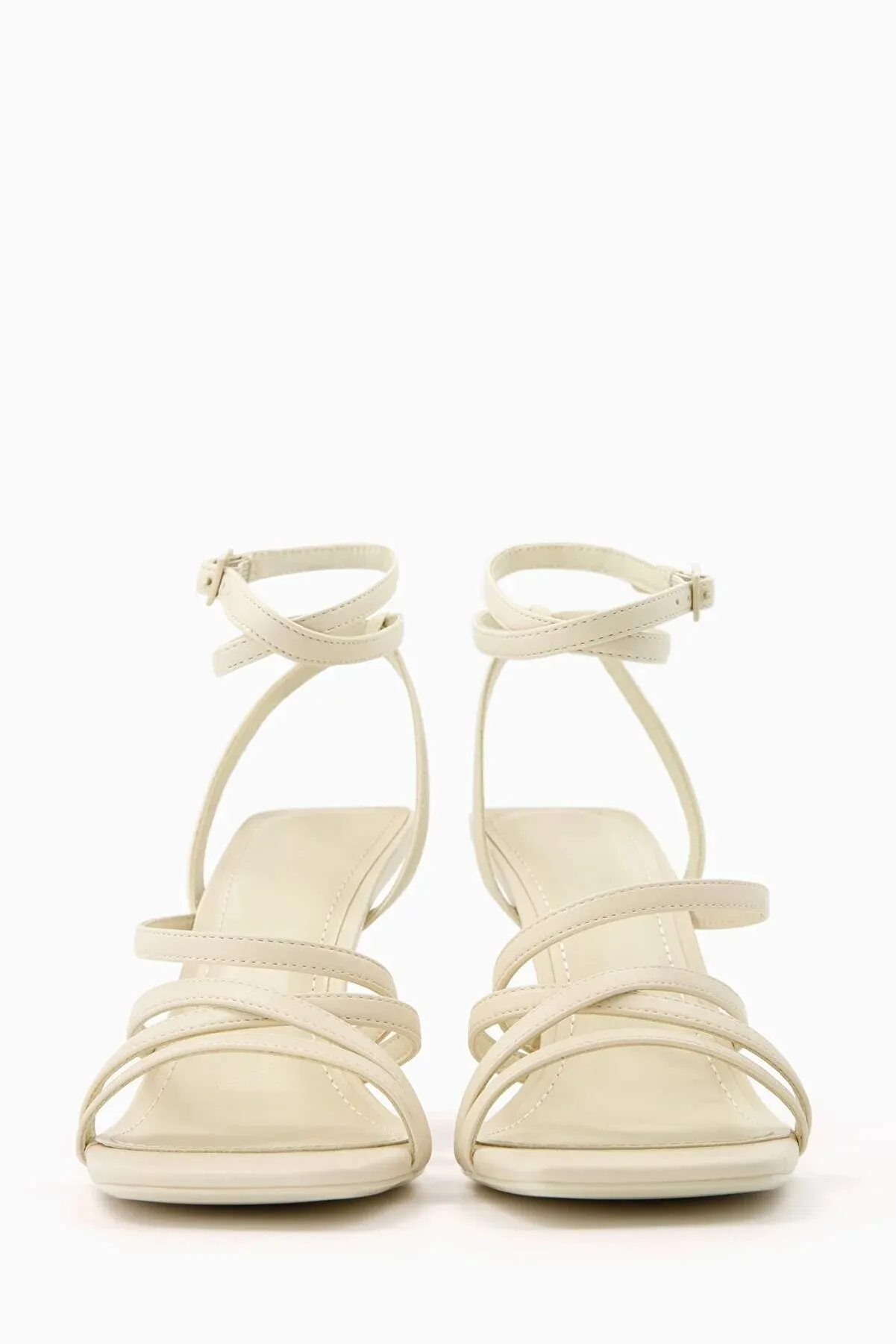 Bershka Women's Slim Strappy Sandals With Ankle Heels