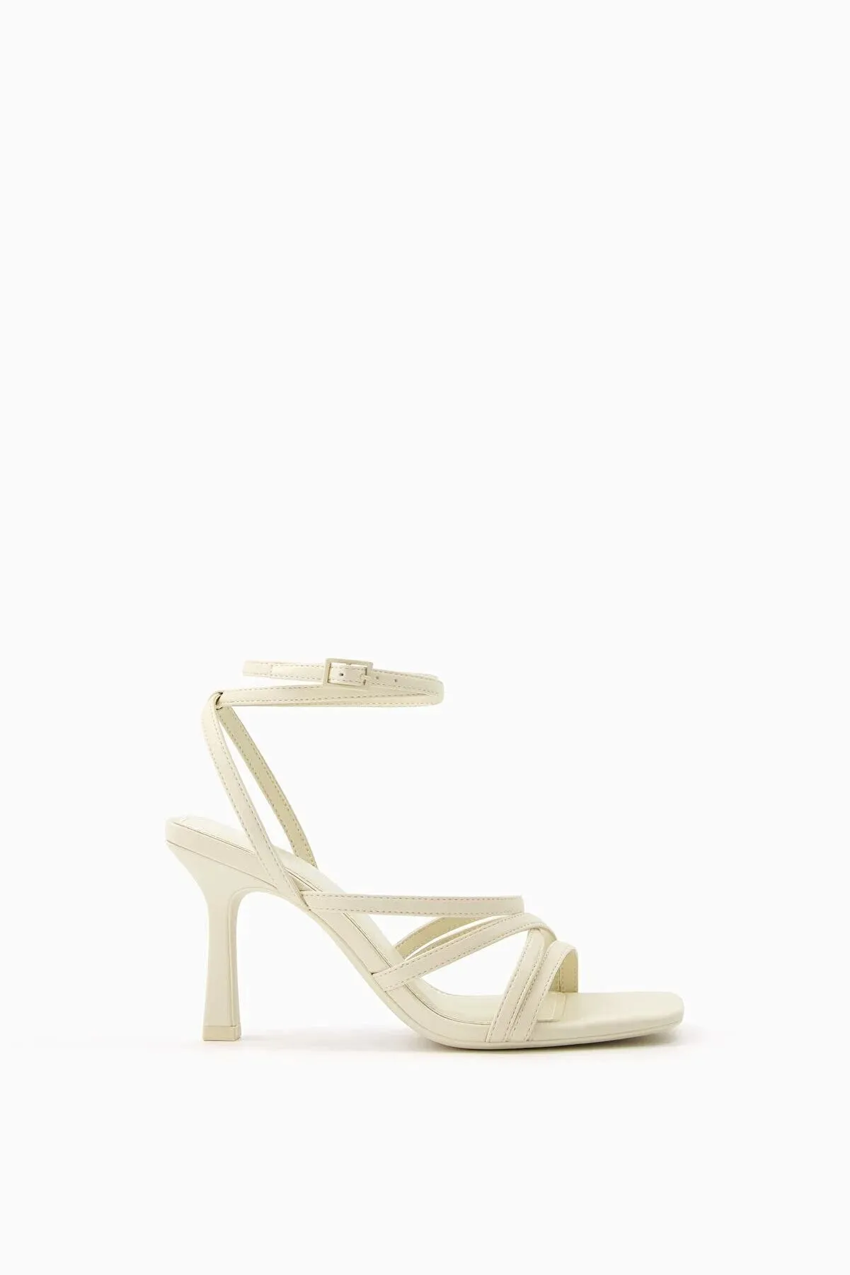 Bershka Women's Slim Strappy Sandals With Ankle Heels