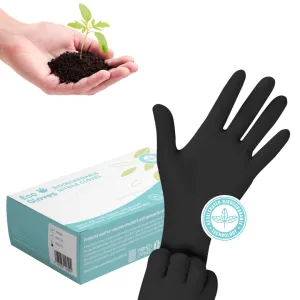 Biodegradable Nitrile Gloves (4.0 Mil) - BLACK (100 gloves/box)