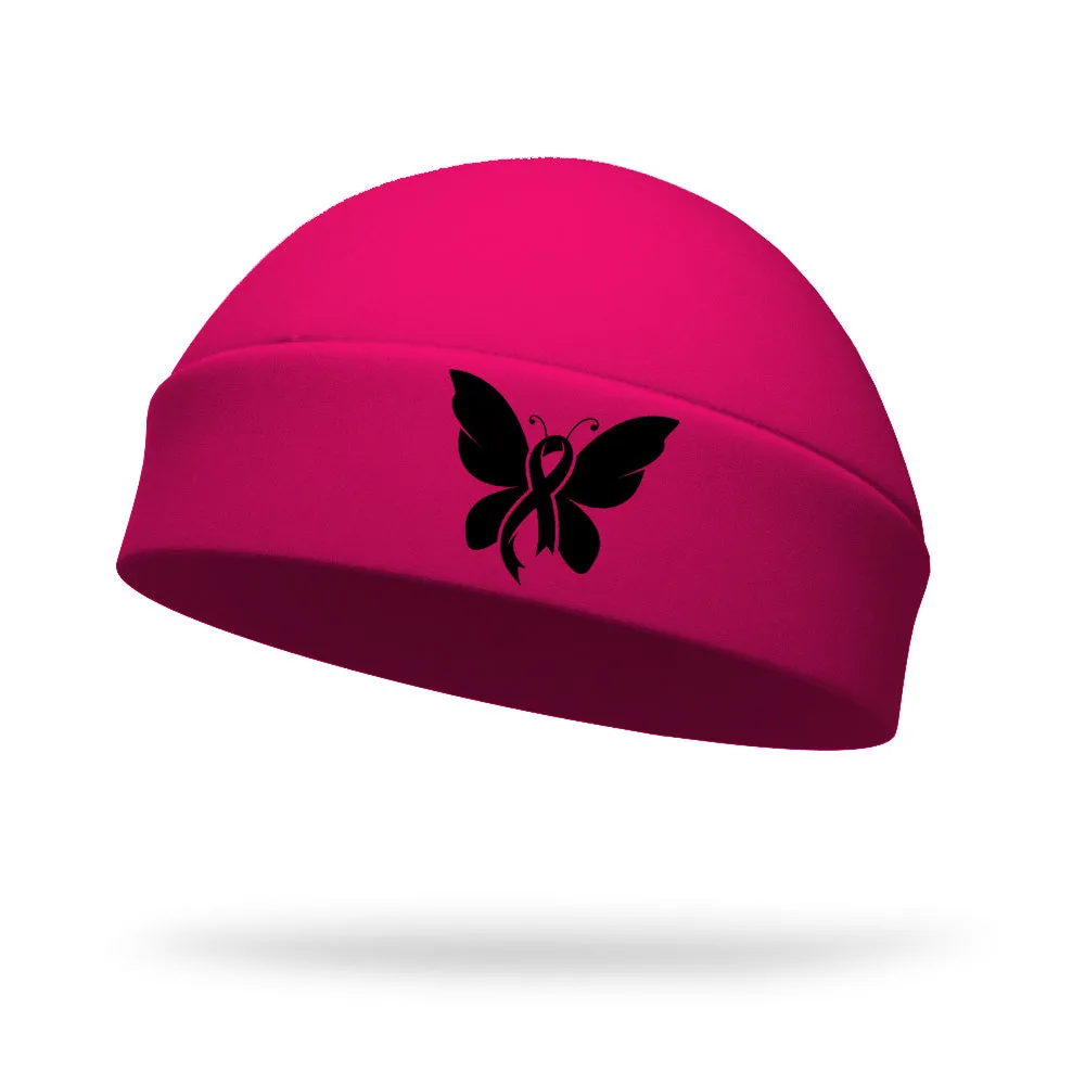 Breast Cancer Butterfly Wicking Regular Hat - Black Logo