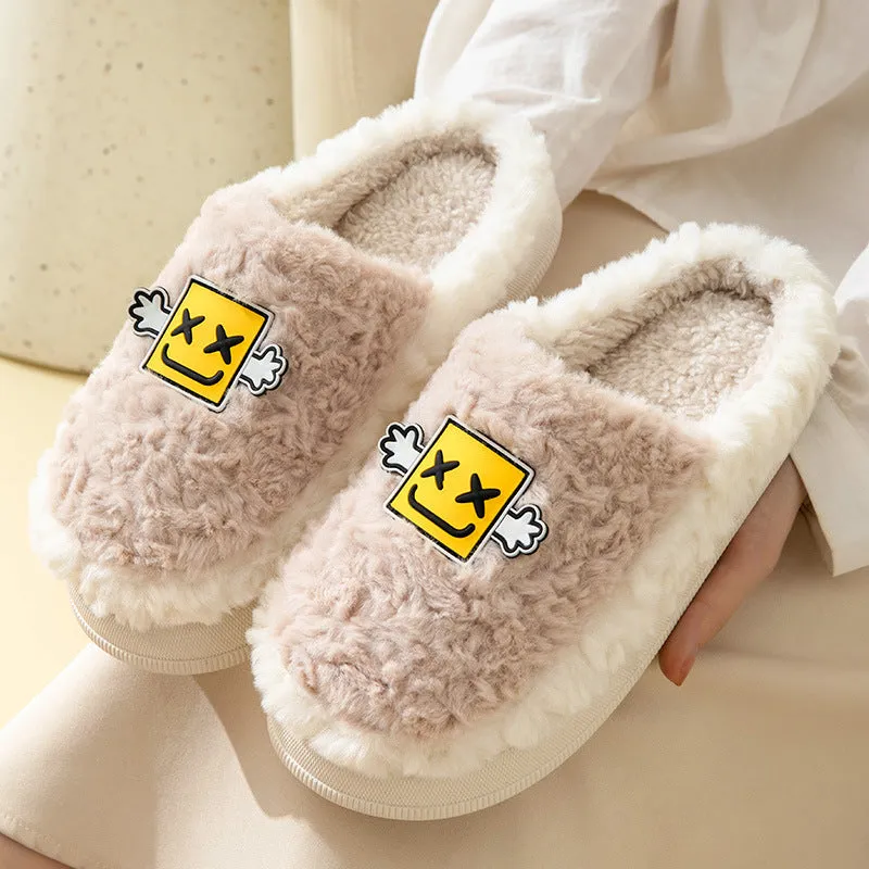 Cartoon Plush Cotton Slippers Women's Winter Warm Dormitory Non-slip