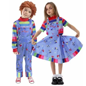 child's kids Chucky Costume Boy Jumpsuit Girls Dress stage Halloween