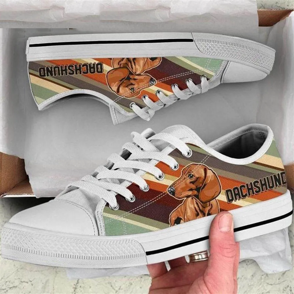 Dachshund Dog Low Top Shoes - Love Dachshund Canvas Sneaker, Dog Printed Shoes, Canvas Shoes For Men, Women