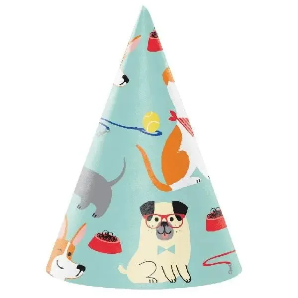 Dog Party Hats - 8 Pkt