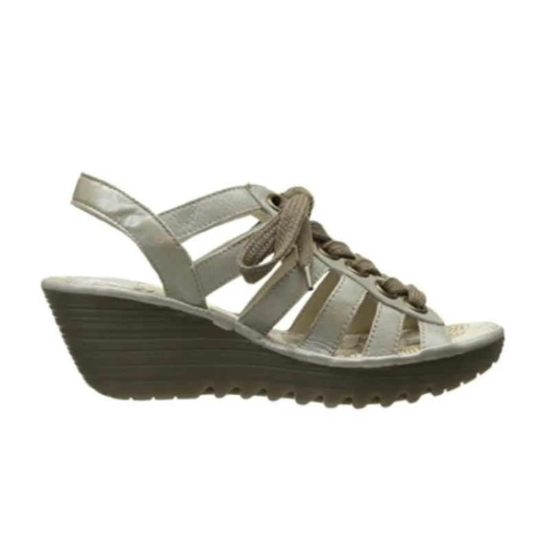 Fly London Yito Silver Women's Wedge Sandals