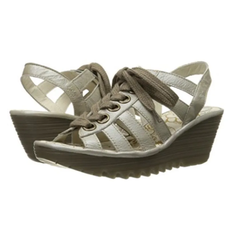 Fly London Yito Silver Women's Wedge Sandals