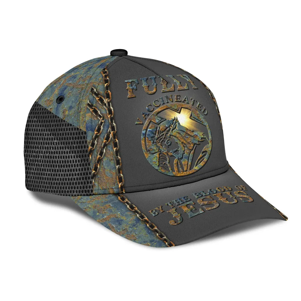 Fully Vaccinated By The Blood Of Jesus Classic Cap, Jesus All Over Print Baseball Cap Hat