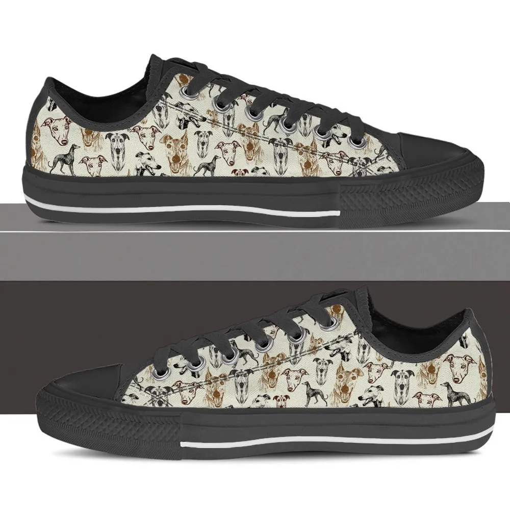 Greyhound Low Top Shoes - Lowtop Casual Shoes Gift For Adults, Dog Printed Shoes, Canvas Shoes For Men, Women