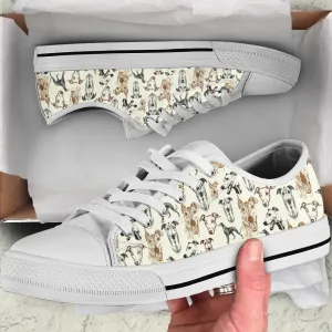 Greyhound Low Top Shoes - Lowtop Casual Shoes Gift For Adults, Dog Printed Shoes, Canvas Shoes For Men, Women