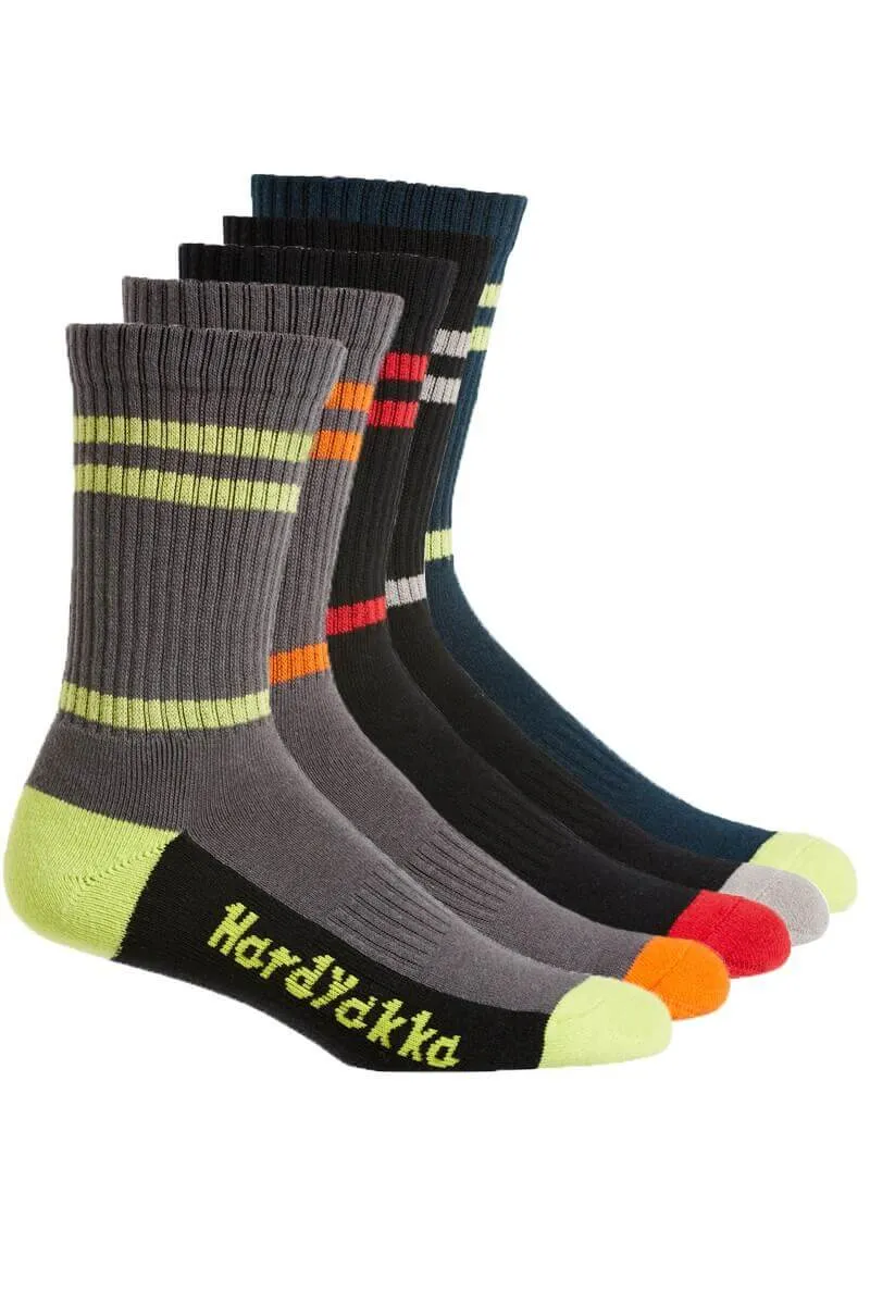 Hard Yakka Padded Cotton Crew Work Sock - 5 Pack (Y20035)