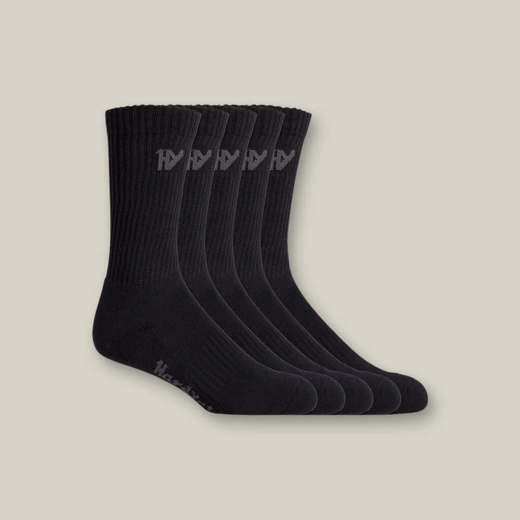 Hard Yakka Padded Cotton Crew Work Sock - 5 Pack (Y20035)