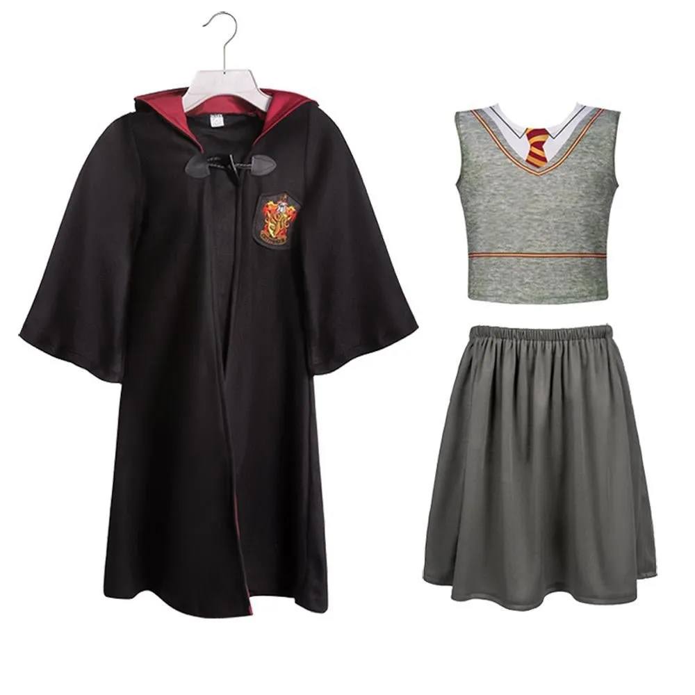 Harry Potter Hermione Granger Costume Halloween Cosplay Magic Robe Hooded Cloak For Kids