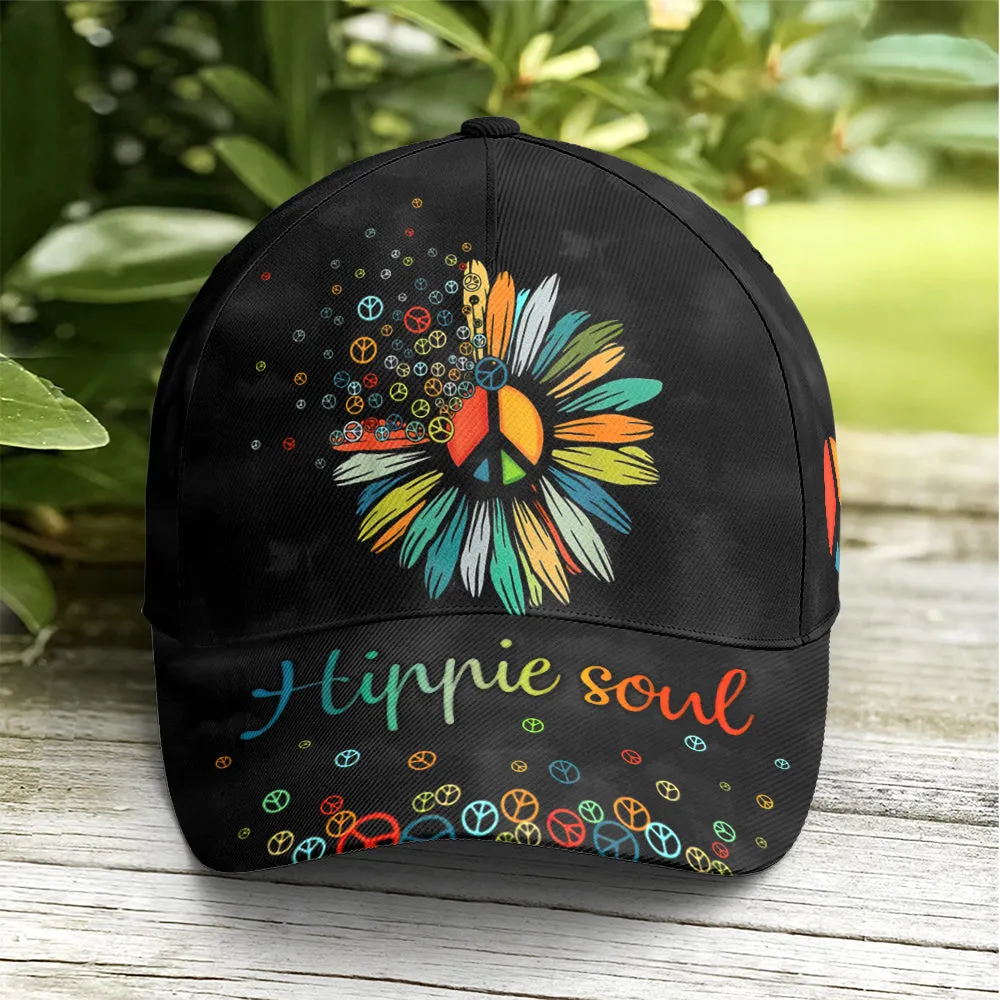 Hippie Soul Sunflower Black Baseball Cap Coolspod