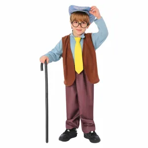 Kids Grandpa Old Man Christmas Costume Festive Role Play Outfit for School Performances