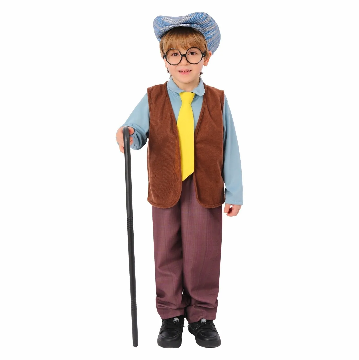 Kids Grandpa Old Man Christmas Costume Festive Role Play Outfit for School Performances