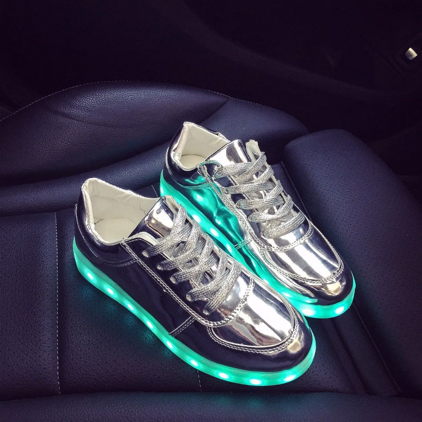 LED light shoes USB charging fluorescent luminous shoes lace up sports sneakers