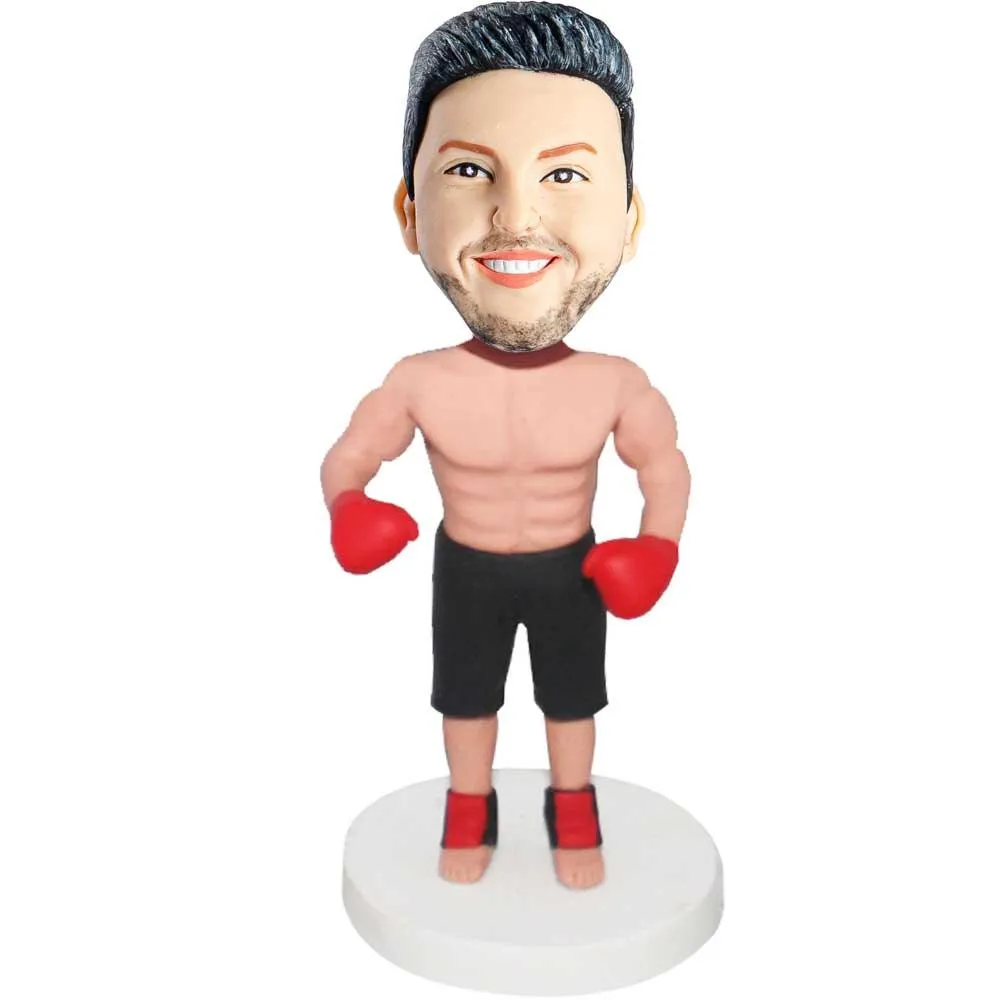 Male Boxer With Boxing Gloves Custom Figure Bobblehead