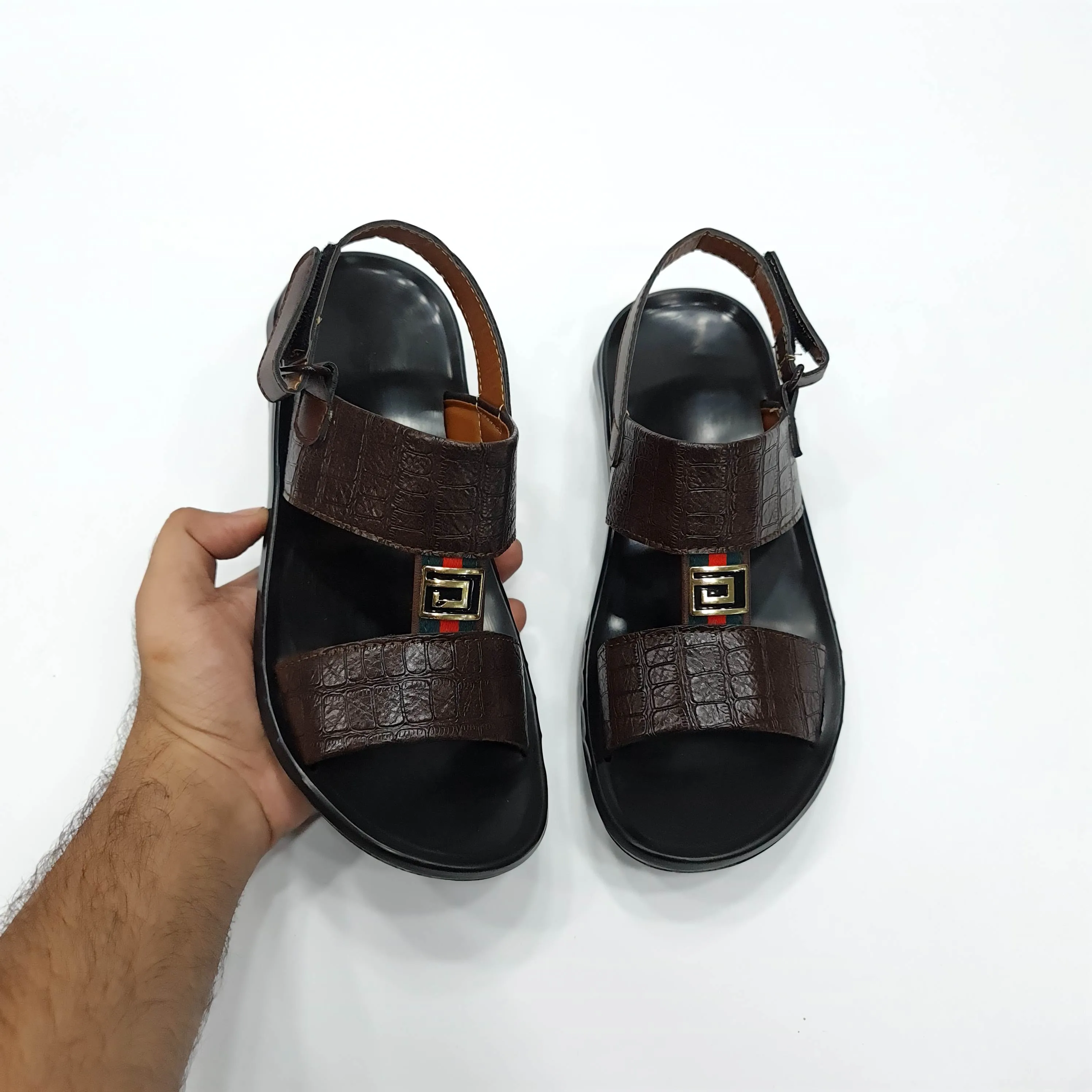 Men Black & Brown Sandals