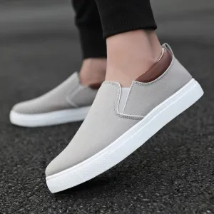 Men Canvas Casual Shoes Male Sneaker Slip-on Vulcanized Flats Non-Leather Shoes