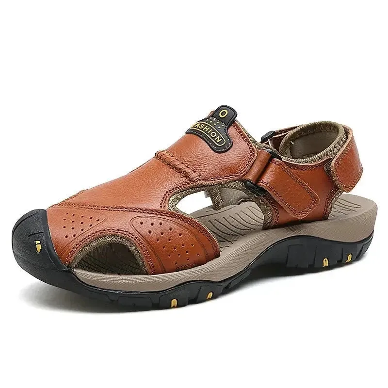 Men Sandals Genuine Leather Summer Brand New Beach Men Wading Water Sandals Breathable Slippers Men Casual Shoes