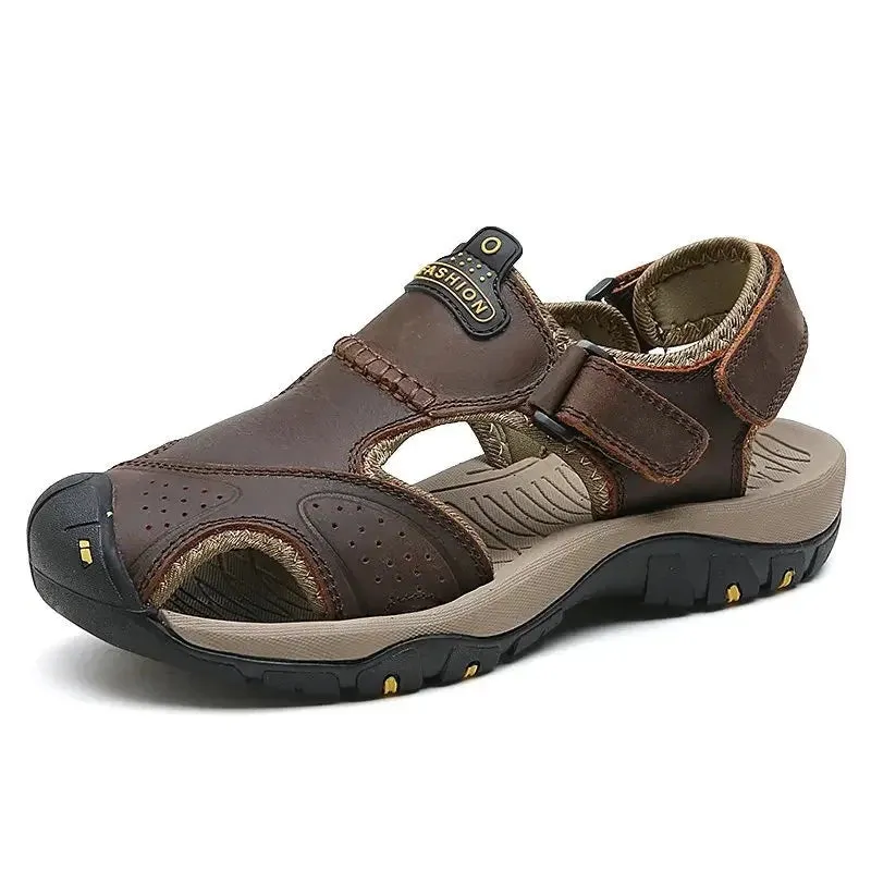 Men Sandals Genuine Leather Summer Brand New Beach Men Wading Water Sandals Breathable Slippers Men Casual Shoes