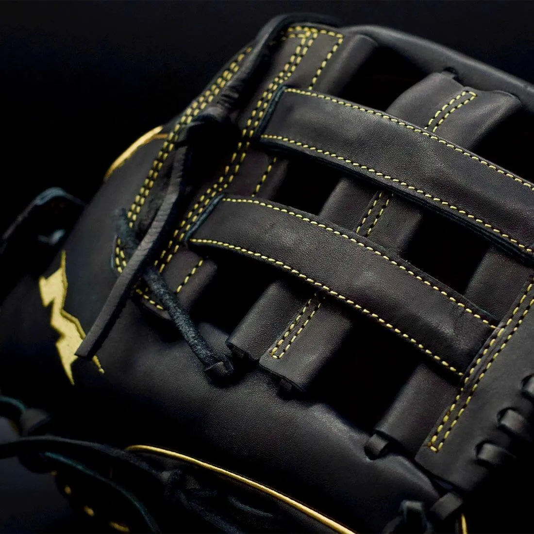 Miken Gold Pro Series 13.5" Black Slowpitch Softball Fielding Glove: PRO135-BG