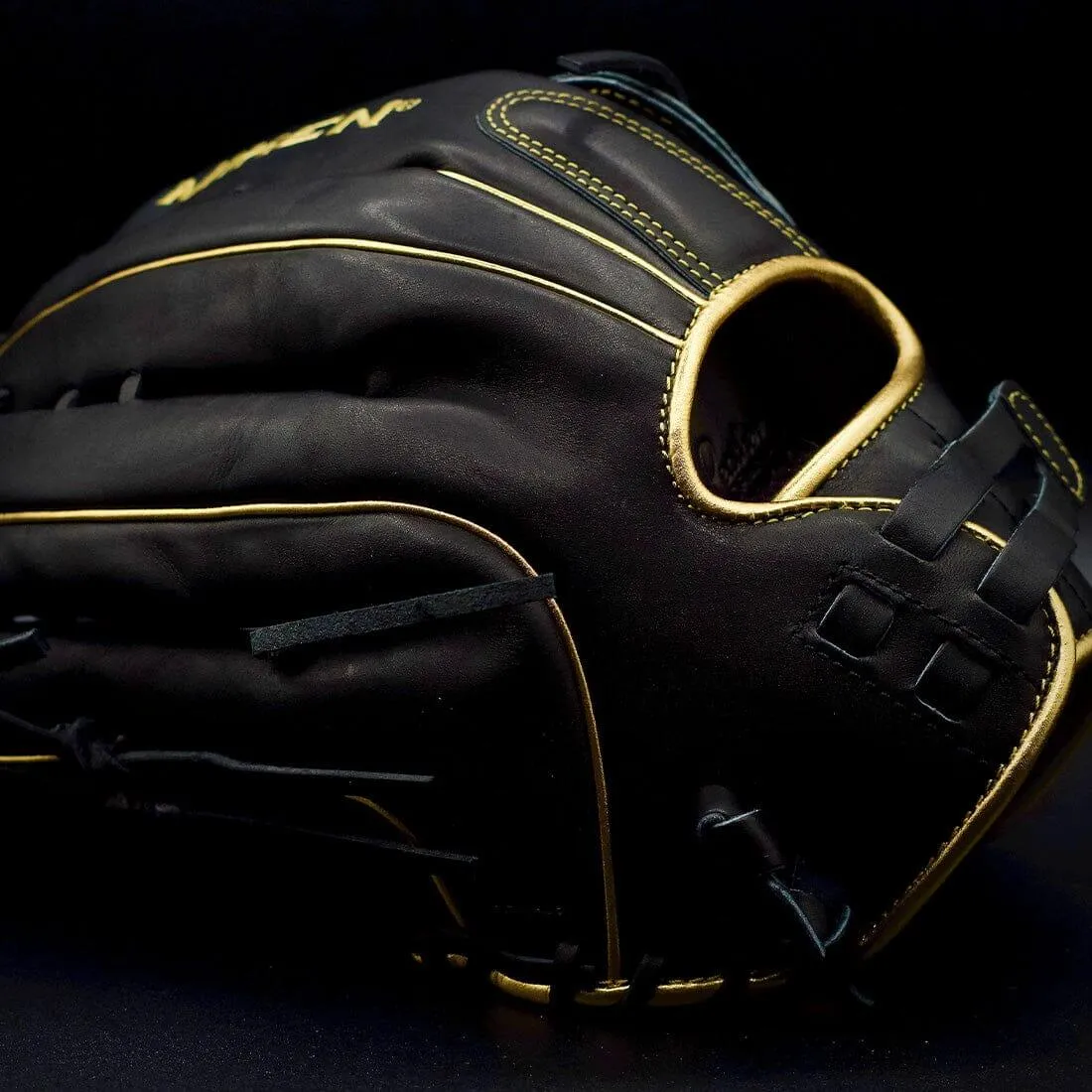 Miken Gold Pro Series 13.5" Black Slowpitch Softball Fielding Glove: PRO135-BG