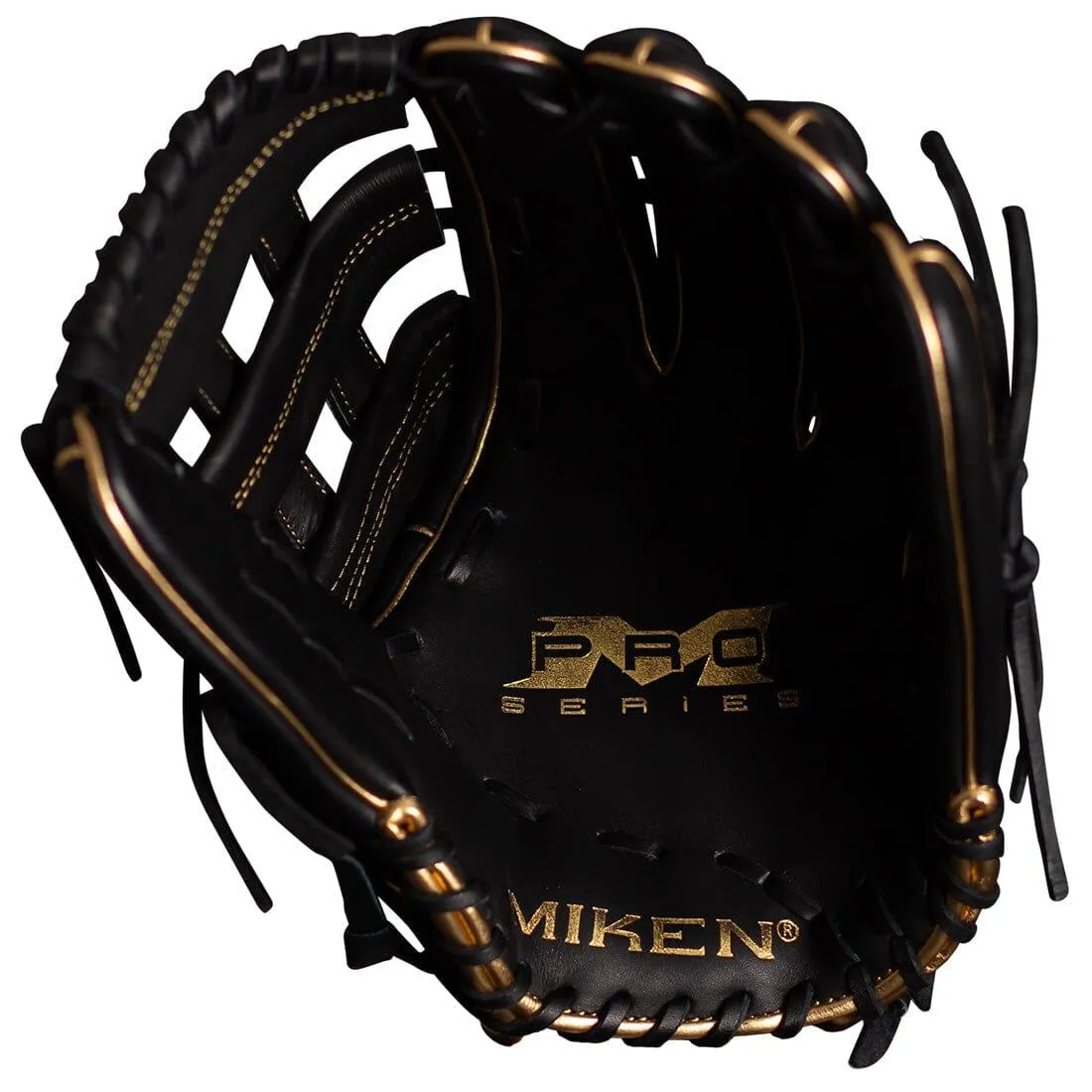 Miken Gold Pro Series 13.5" Black Slowpitch Softball Fielding Glove: PRO135-BG