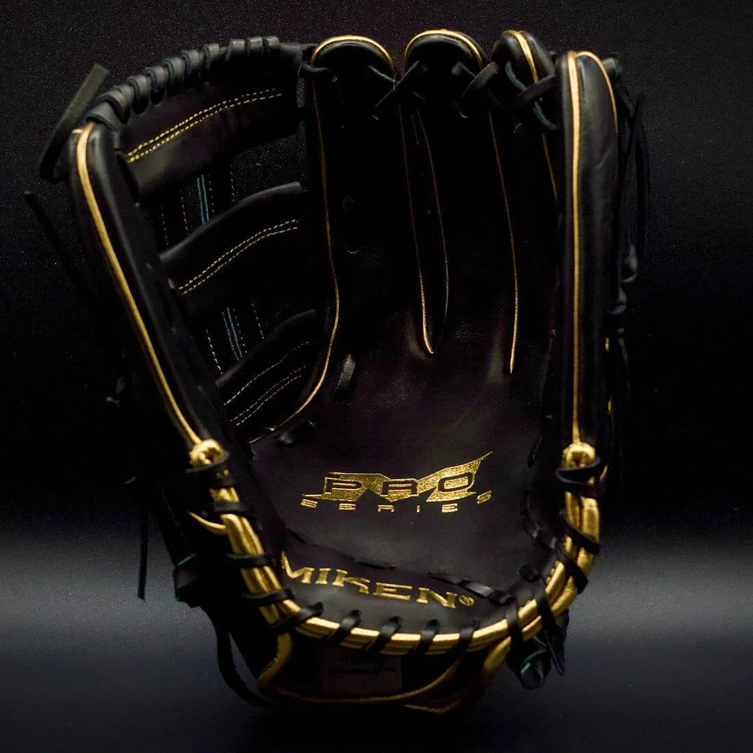 Miken Gold Pro Series 13.5" Black Slowpitch Softball Fielding Glove: PRO135-BG