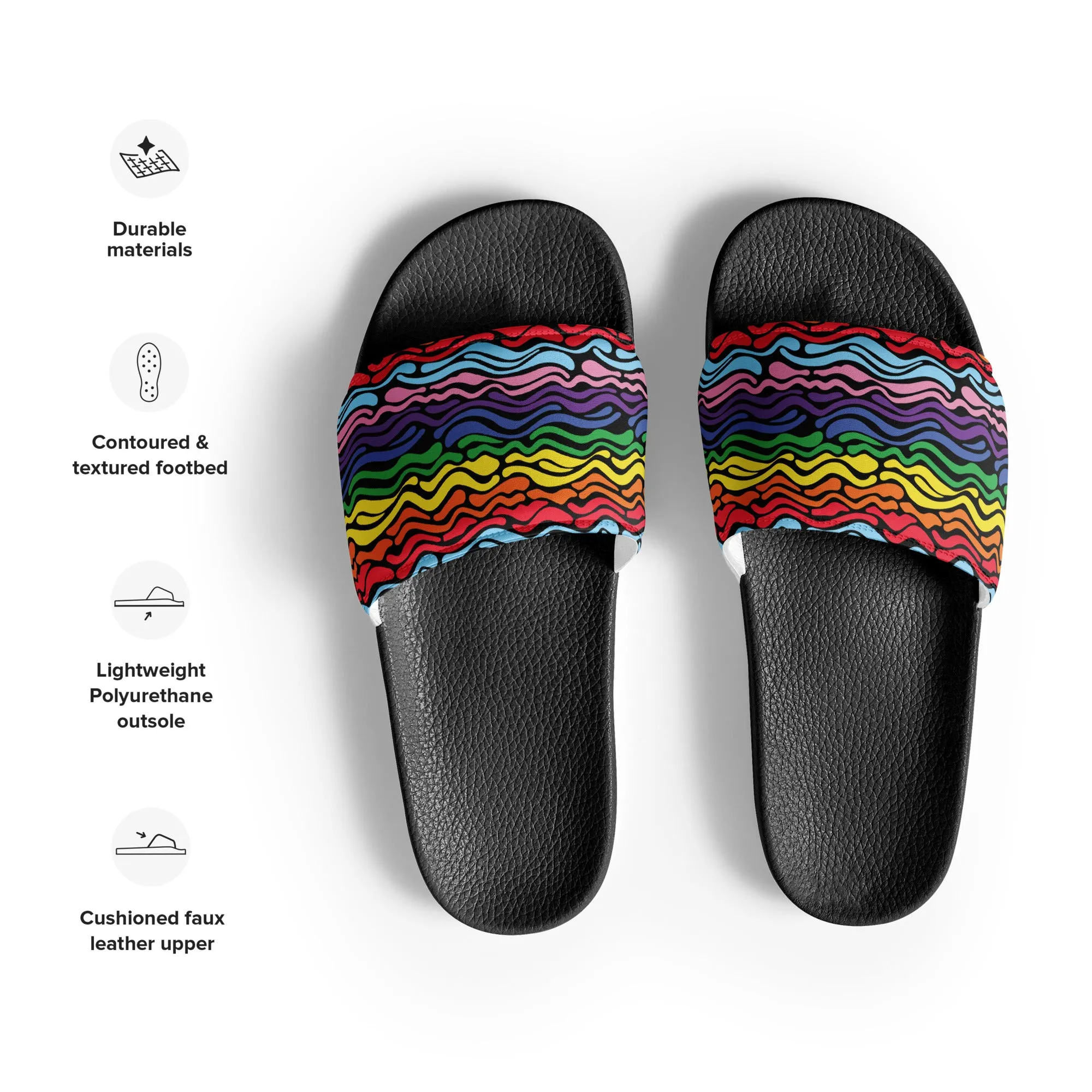 Modern Rainbow Wave Women's slides