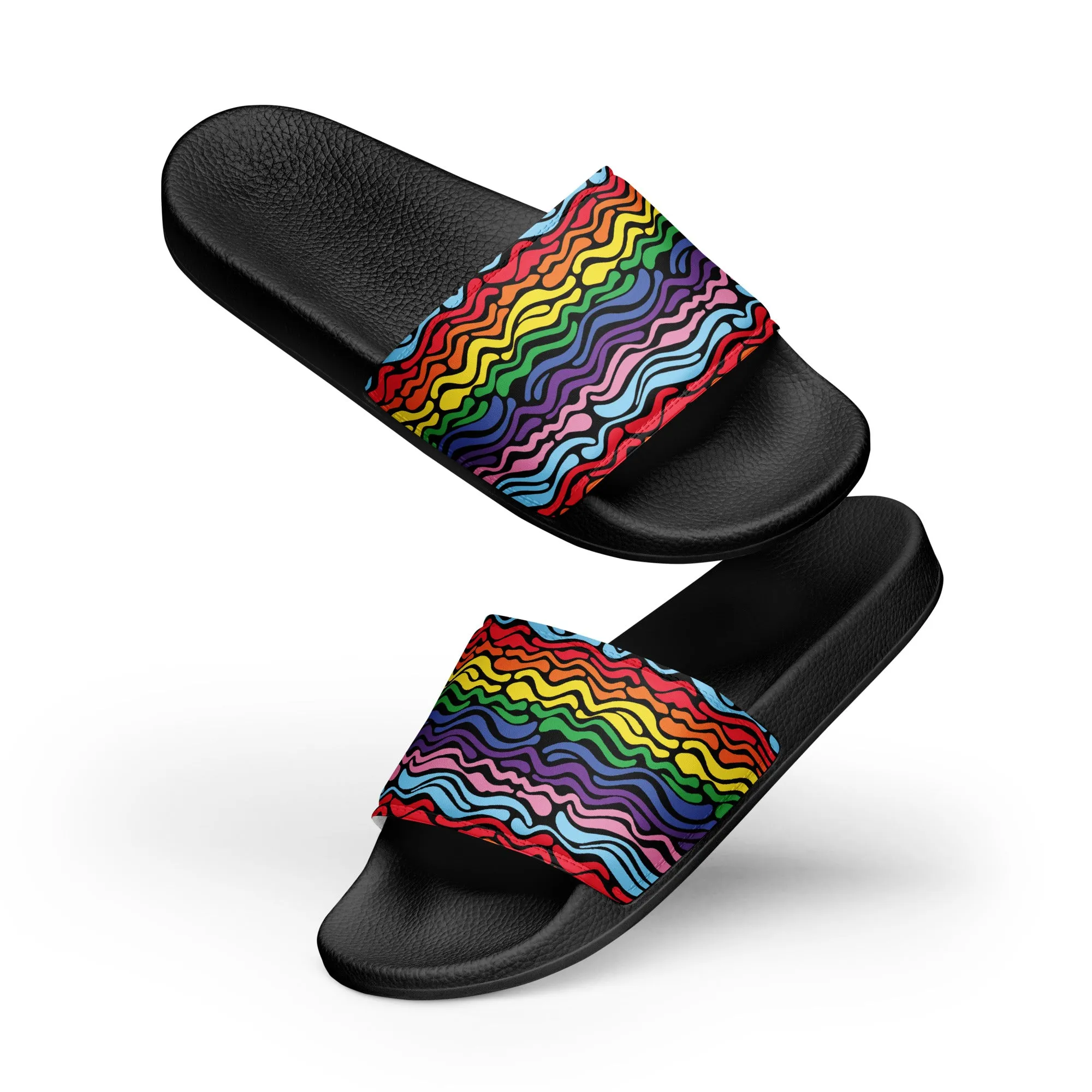 Modern Rainbow Wave Women's slides