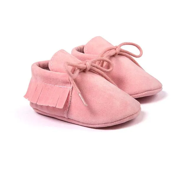 PU Suede Leather Newborn Baby Boy Girl Moccasins Soft Moccs Shoes Bebe Fringe Soft Soled Non-slip Footwear Crib Lace-up Shoe