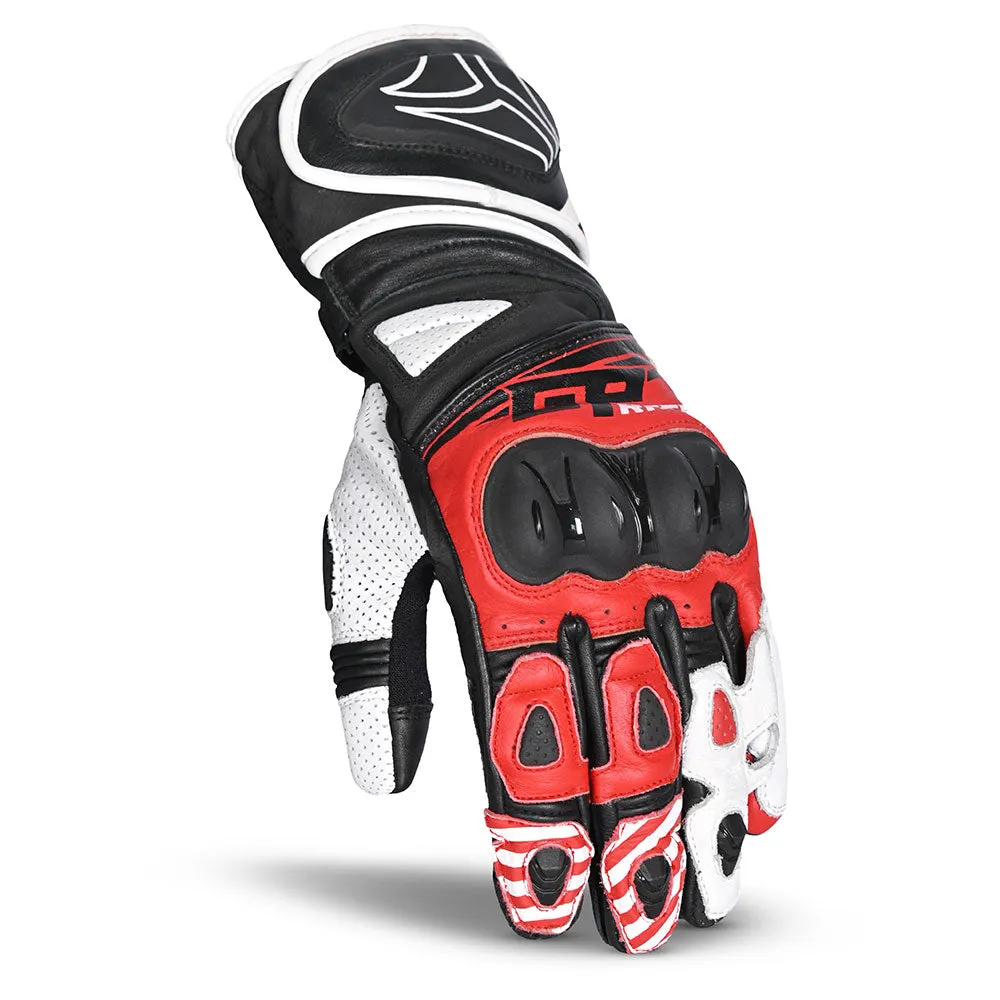 R-TECH GP Motorcyle Gloves  Black Red