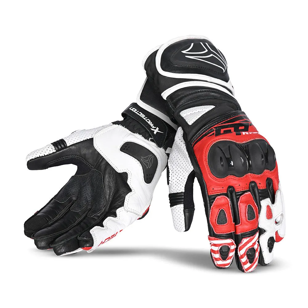 R-TECH GP Motorcyle Gloves  Black Red