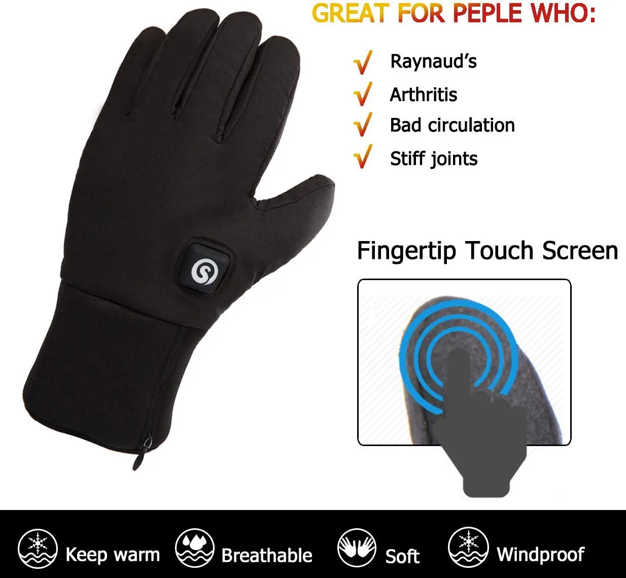 Rechargeable Battery Heated Gloves | Unisex Moderate Thickness Hand Warmer Savior Heated Gloves