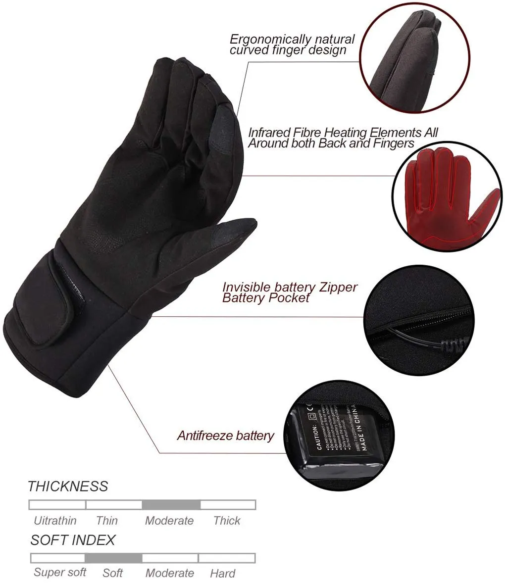 Rechargeable Battery Heated Gloves | Unisex Moderate Thickness Hand Warmer Savior Heated Gloves