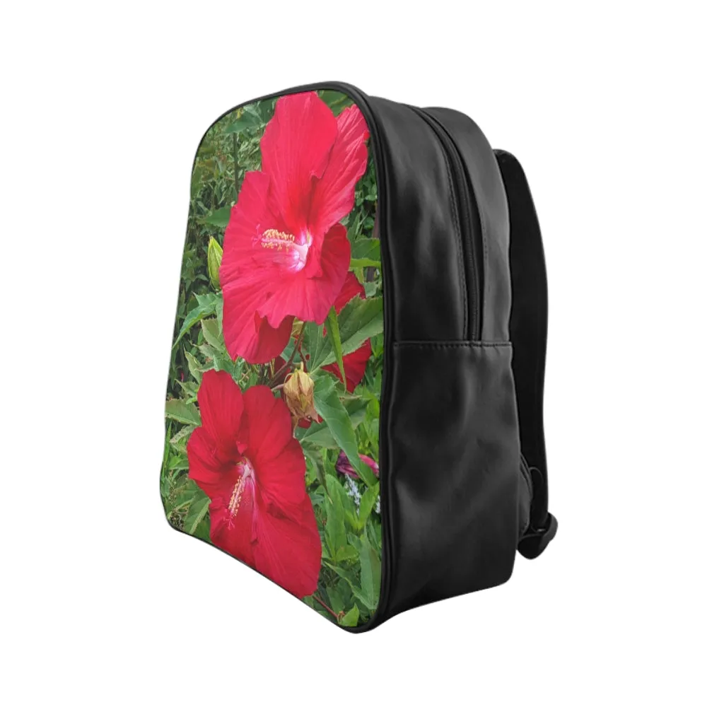 Red Flowers School Backpack